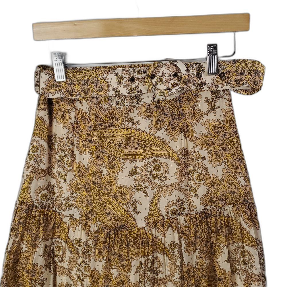 Free People MINKPINK Sistan Belted Midi Paisley Skirt Sz S, Boho Gypsy Festival - Picture 2 of 15